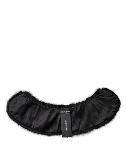 Bufanda con cuello de chal de piel negra Dolce & Gabbana