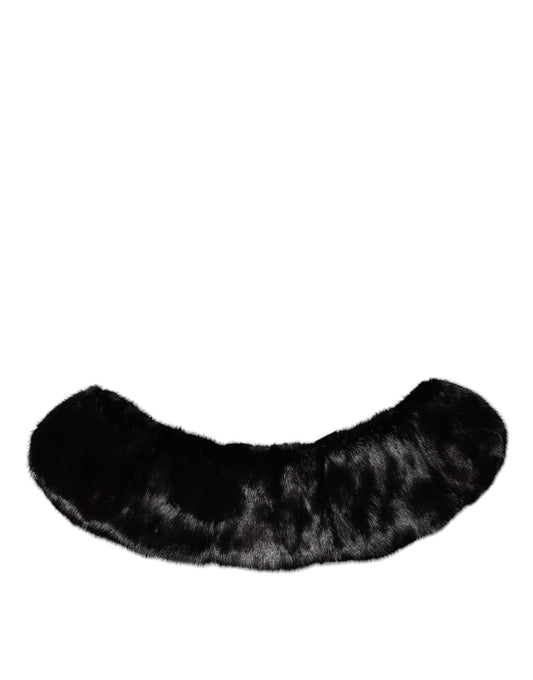 Bufanda con cuello de chal de piel negra Dolce & Gabbana
