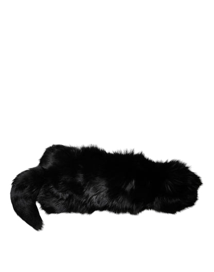 Bufanda para cuello Dolce & Gabbana de piel de zorro negro, abrigo de invierno