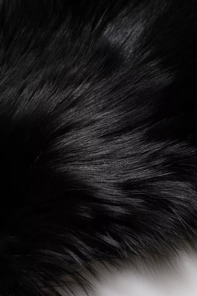 Bufanda para cuello Dolce & Gabbana de piel de zorro negro, abrigo de invierno