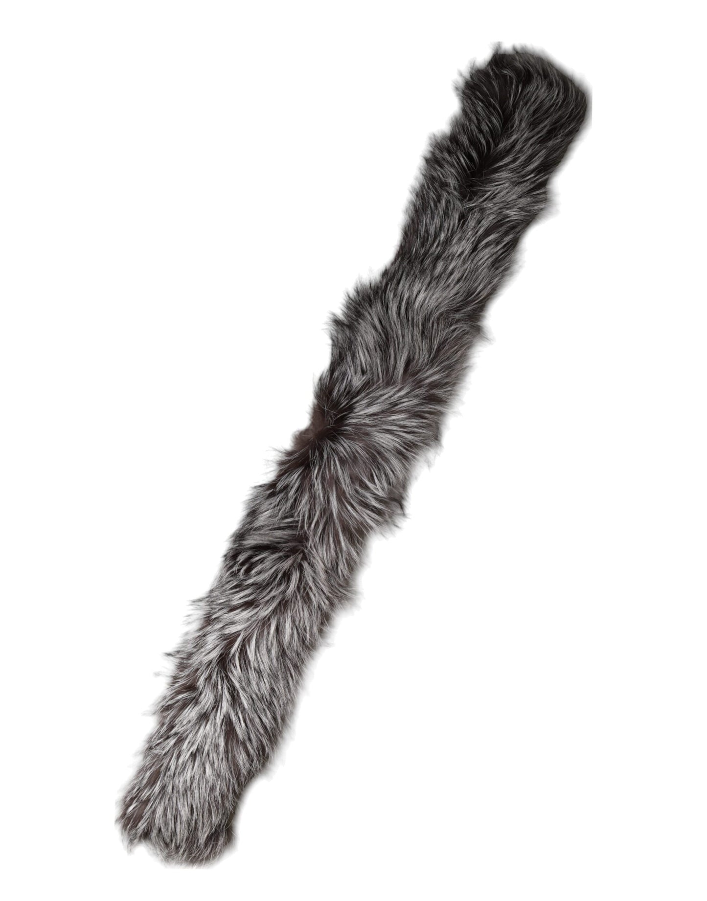 Cuello de Piel de Zorro Gris de Dolce & Gabbana, Calentador, Bufanda de Invierno