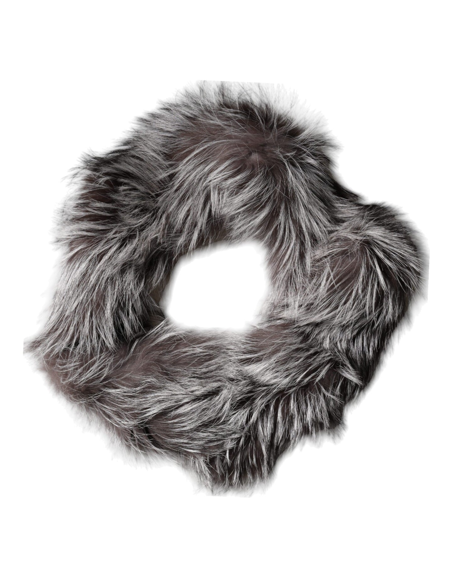 Cuello de Piel de Zorro Gris de Dolce & Gabbana, Calentador, Bufanda de Invierno
