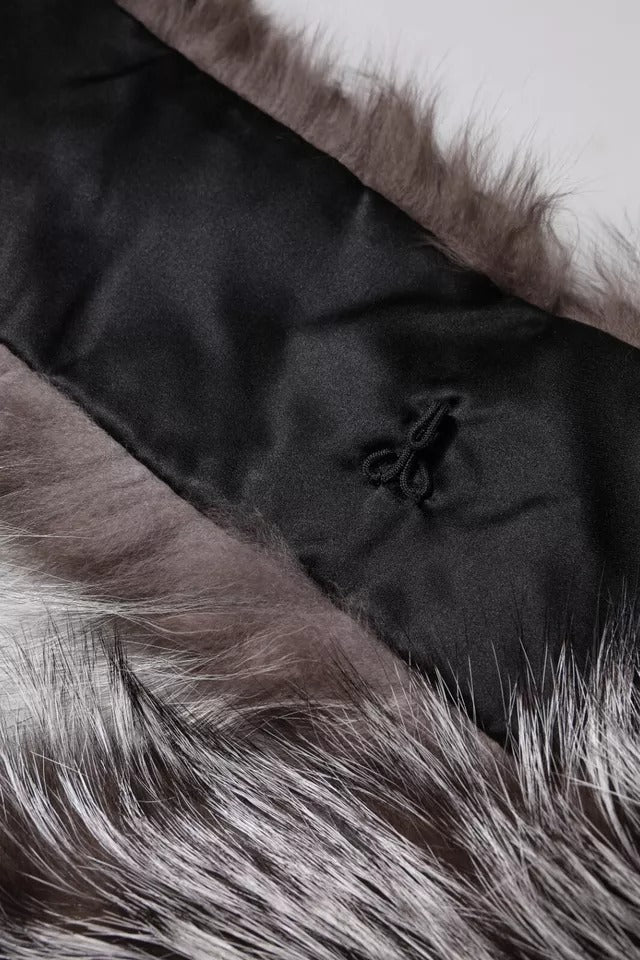 Cuello de Piel de Zorro Gris de Dolce & Gabbana, Calentador, Bufanda de Invierno