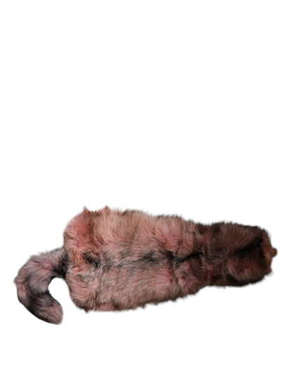 Bufanda de invierno Dolce & Gabbana de piel de zorro escarchada rosa