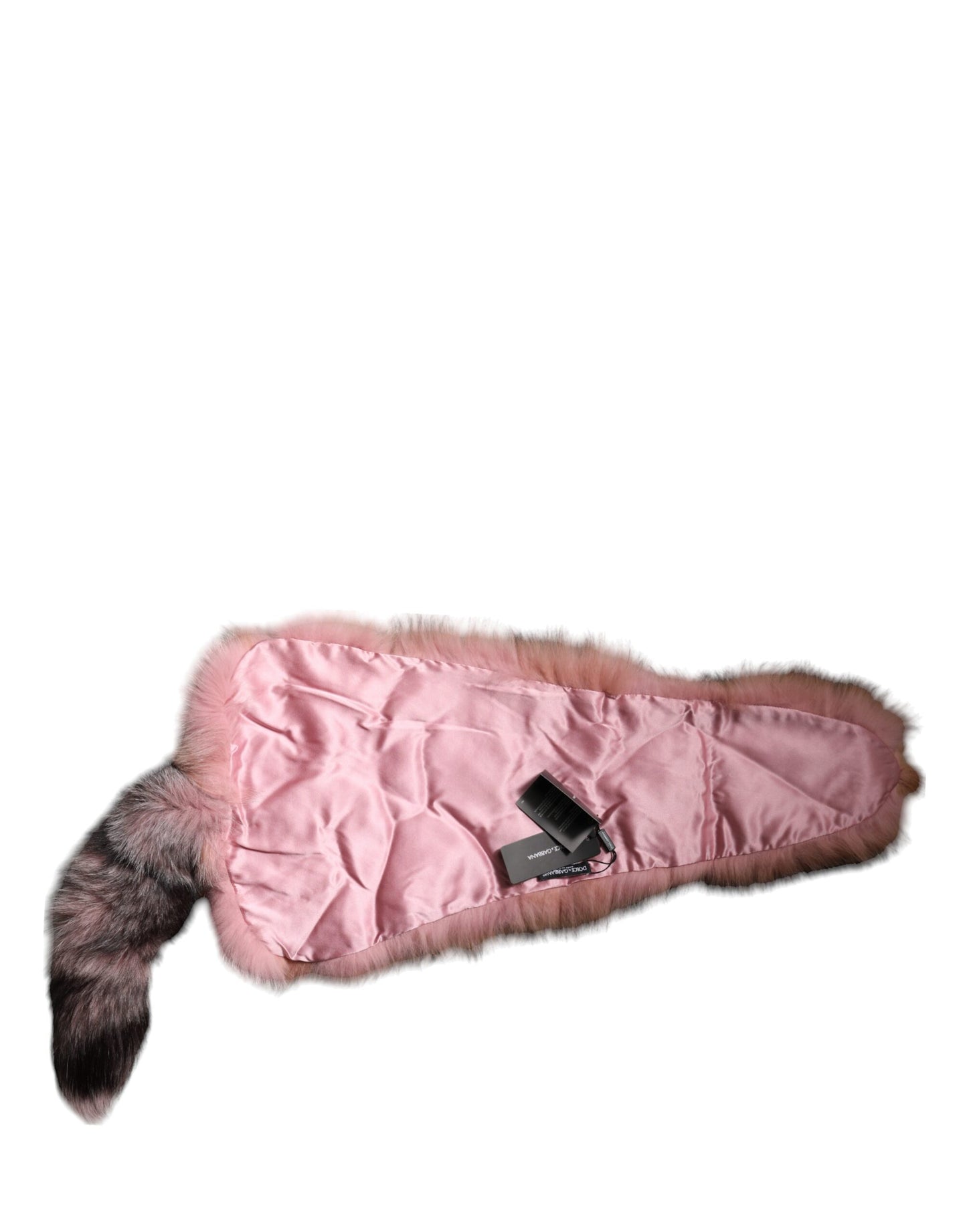 Bufanda de invierno Dolce & Gabbana de piel de zorro escarchada rosa