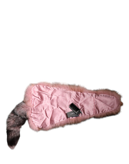 Bufanda de invierno Dolce & Gabbana de piel de zorro escarchada rosa