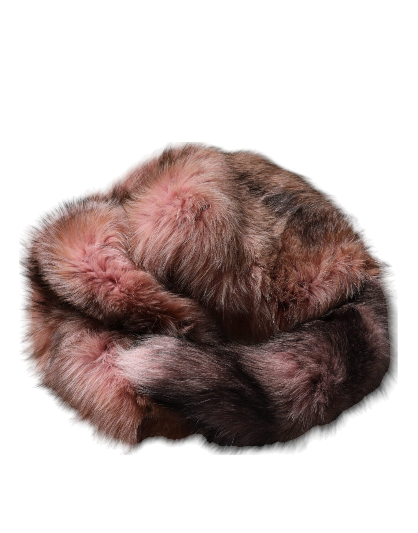 Bufanda de invierno Dolce & Gabbana de piel de zorro escarchada rosa