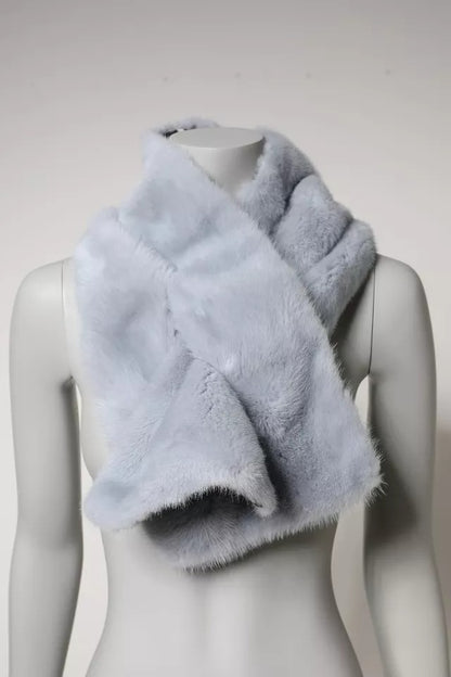 Bufanda/Calentacuello de Piel de Visón Azul Celeste de Dolce & Gabbana