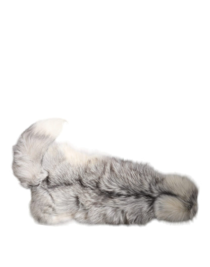 Bufanda de invierno Dolce & Gabbana con cuello de piel de zorro blanco