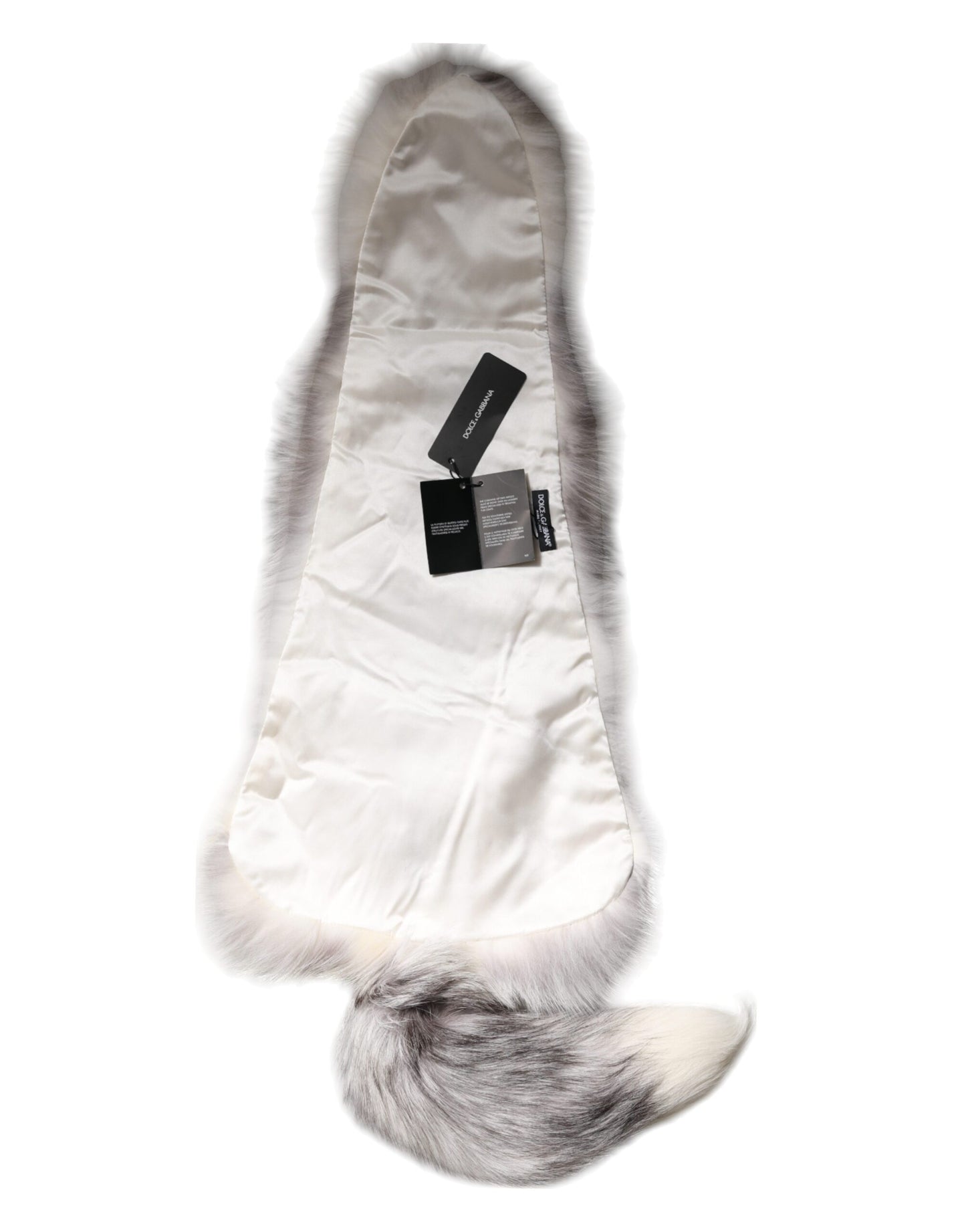 Bufanda de invierno Dolce & Gabbana con cuello de piel de zorro blanco