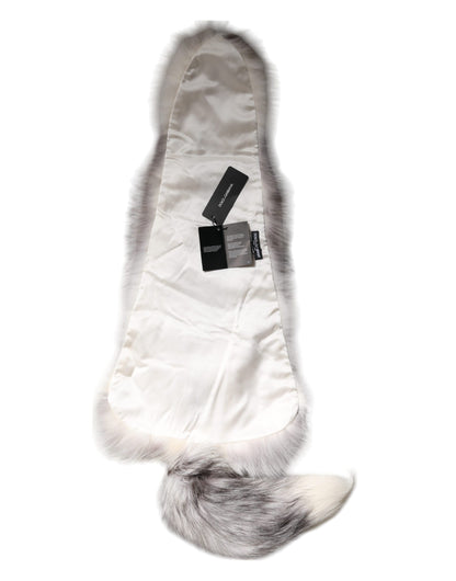 Bufanda de invierno Dolce & Gabbana con cuello de piel de zorro blanco