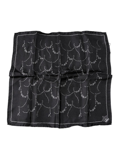 Pañuelo de seda con estampado negro de Dolce & Gabbana