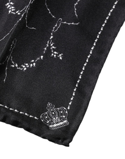Pañuelo de seda con estampado negro de Dolce & Gabbana