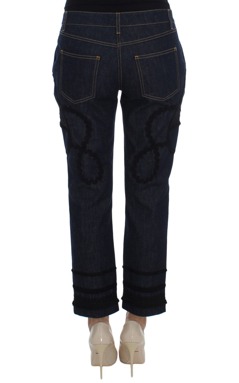 Dolce & Gabbana Vaqueros Capri Torero de Algodón Denim Azul