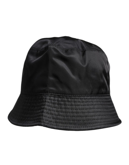 Sombrero de pescador de ala ancha de algodón negro de Dolce & Gabbana