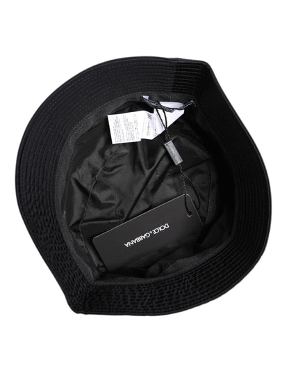 Sombrero de pescador de ala ancha de algodón negro de Dolce & Gabbana