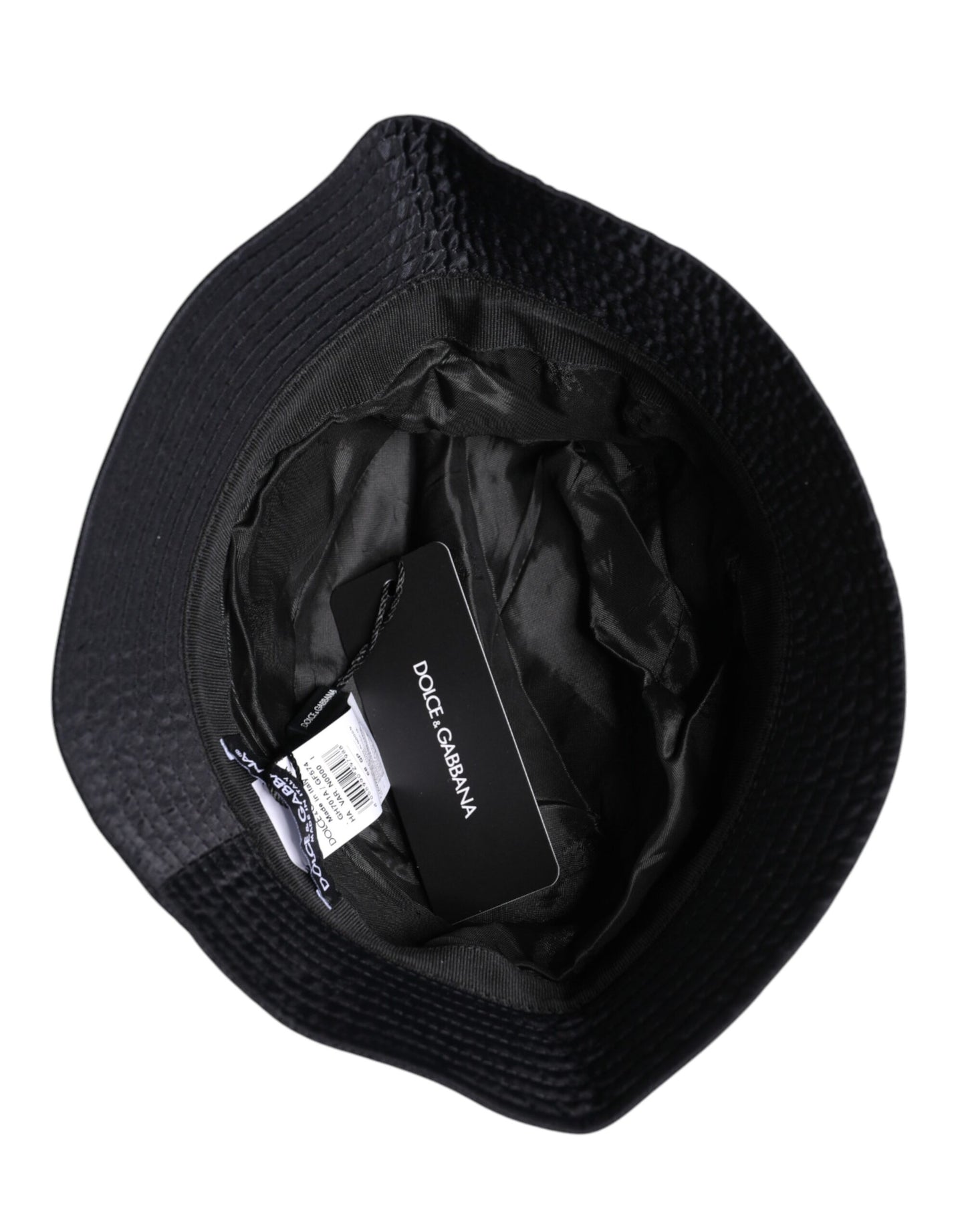 Sombrero de pescador de ala ancha de algodón negro de Dolce & Gabbana