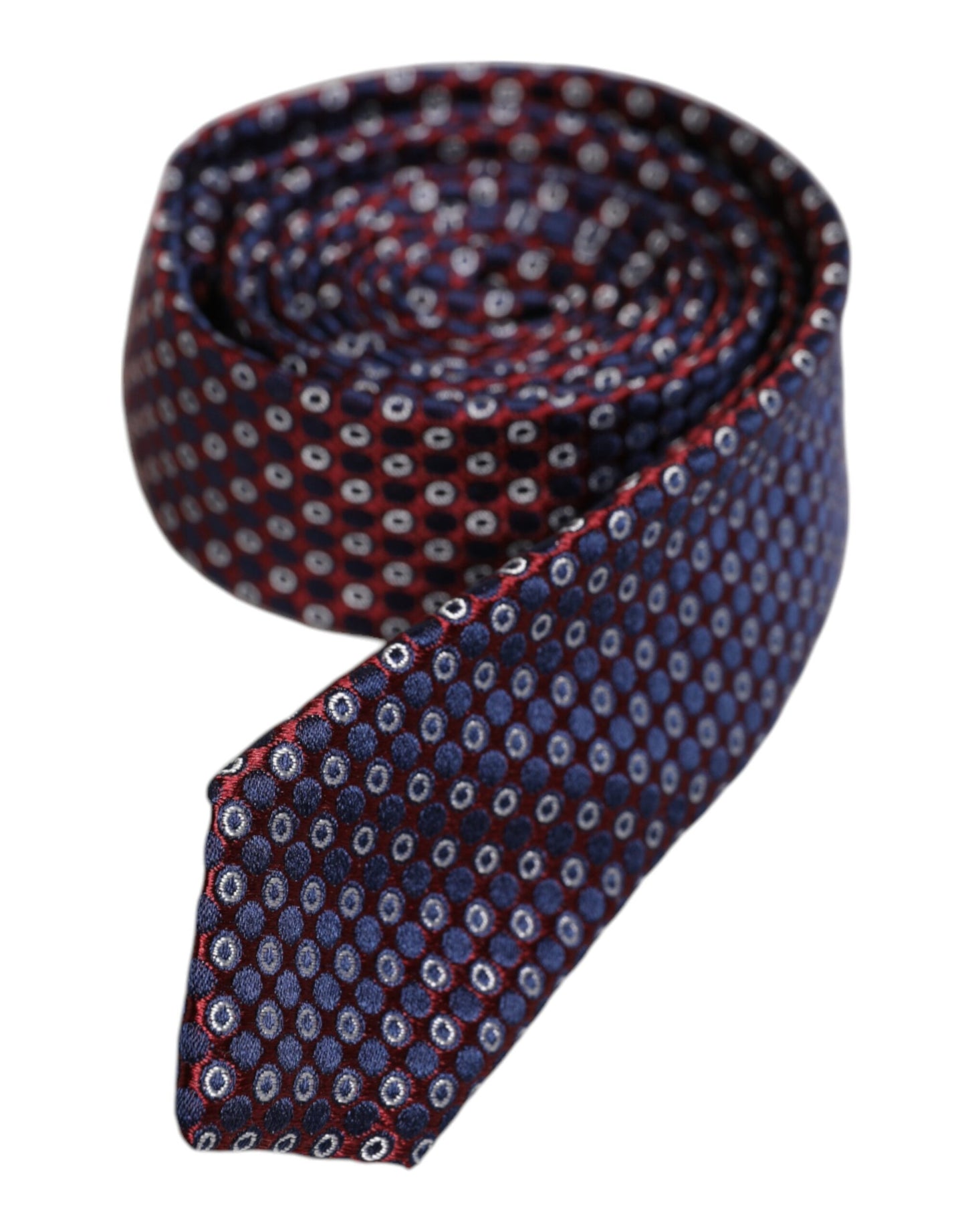 Corbata ajustable de seda con círculos rojos y azules de Dolce & Gabbana
