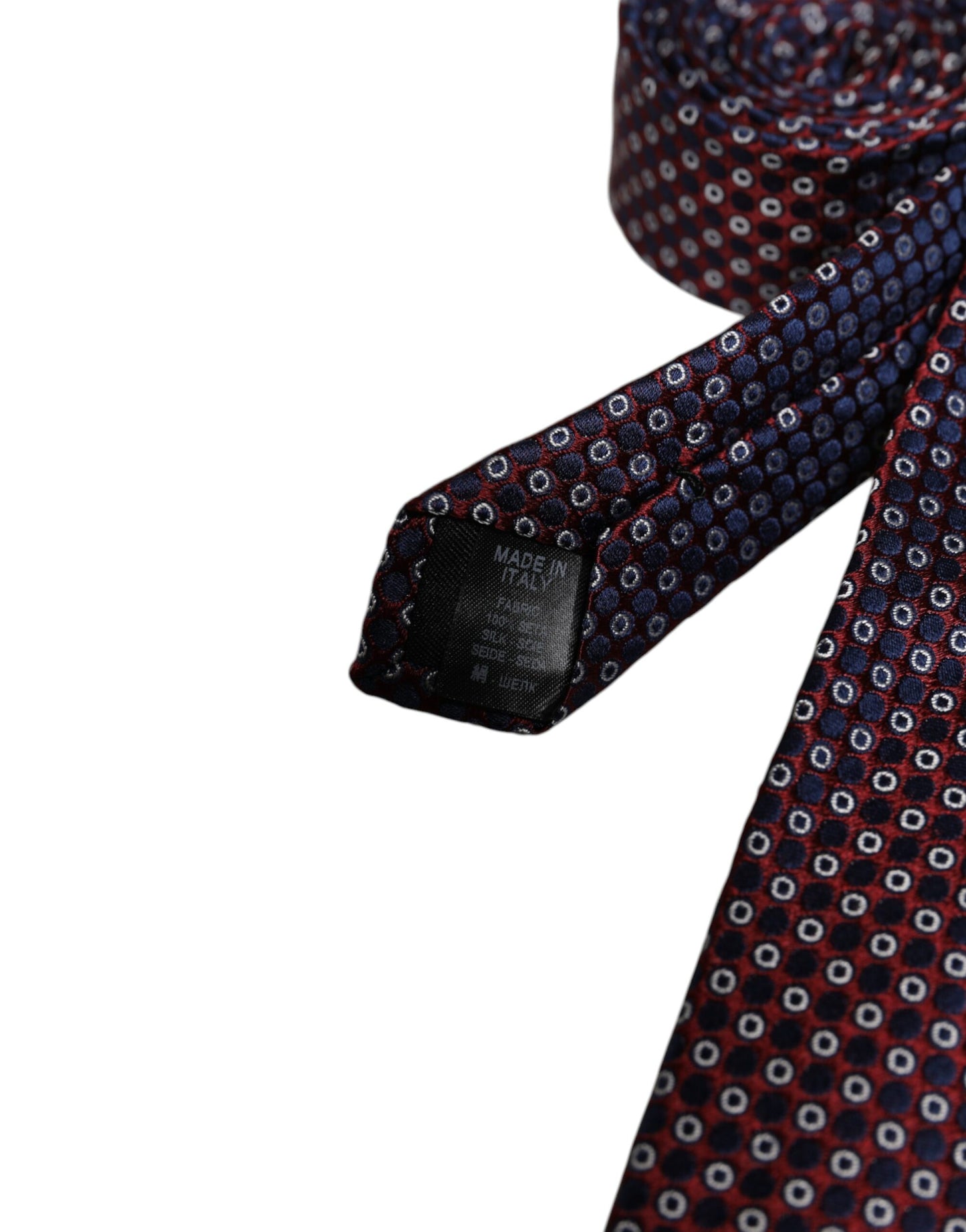 Corbata ajustable de seda con círculos rojos y azules de Dolce & Gabbana