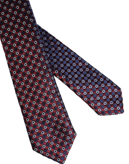 Corbata ajustable de seda con círculos rojos y azules de Dolce & Gabbana