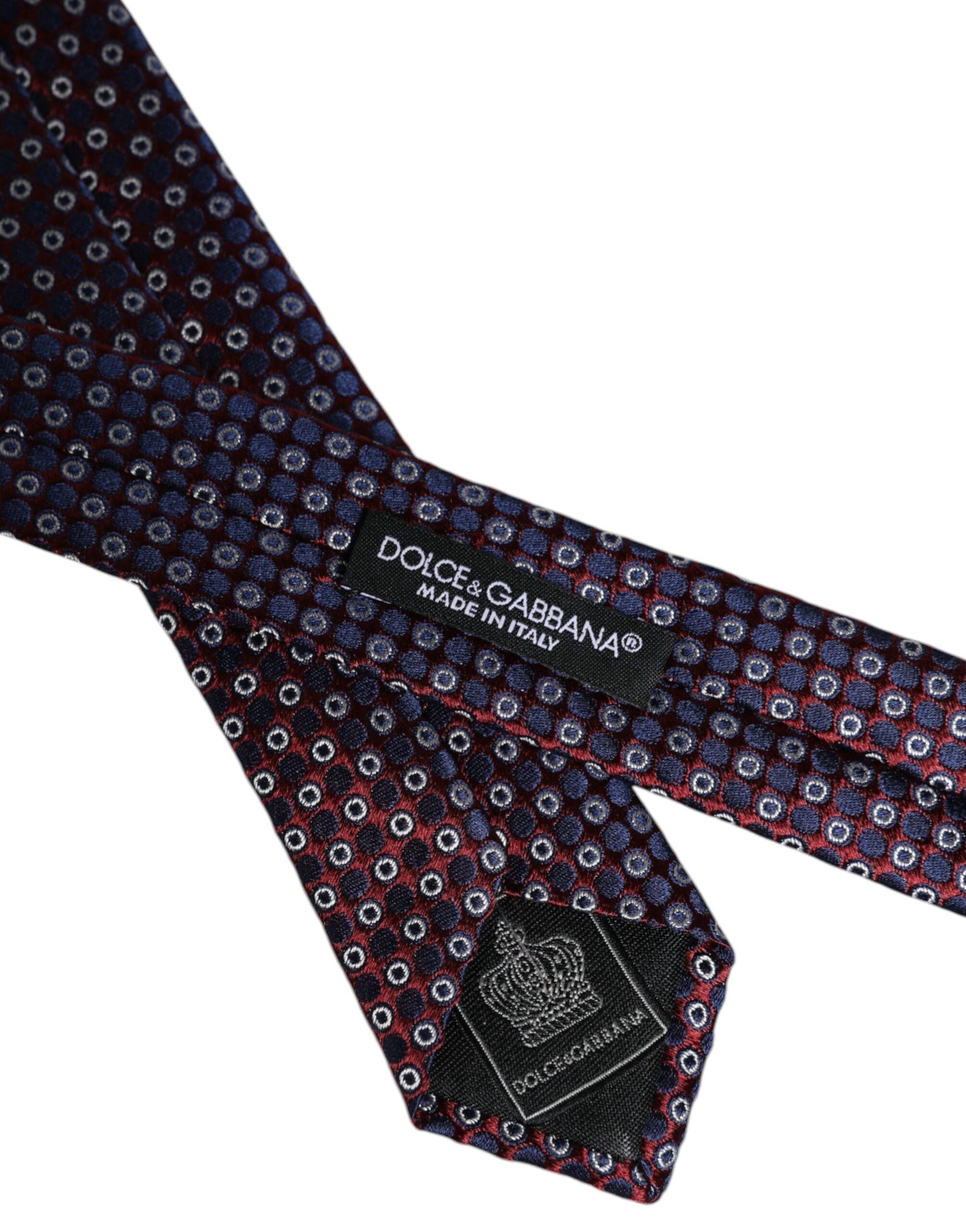 Corbata ajustable de seda con círculos rojos y azules de Dolce & Gabbana