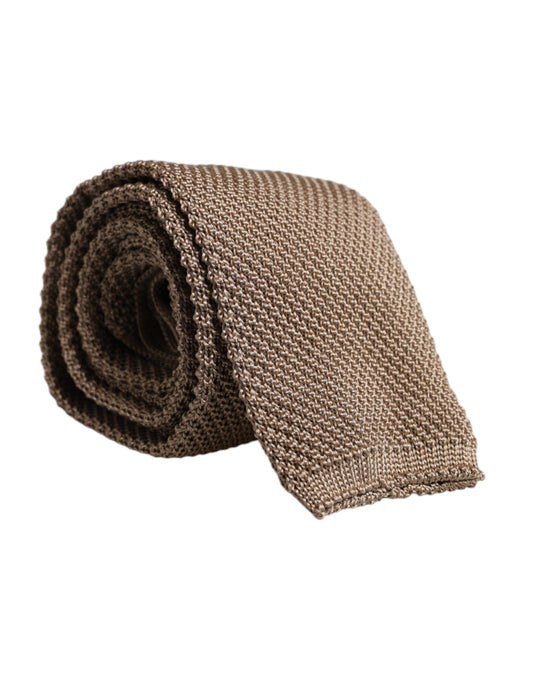 Corbata ajustable de seda marrón Dolce & Gabbana