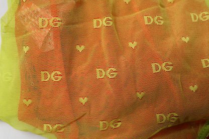 Ropa Interior Tipo Braguita de Tul de Tiro Medio Roja y Amarilla de Dolce & Gabbana