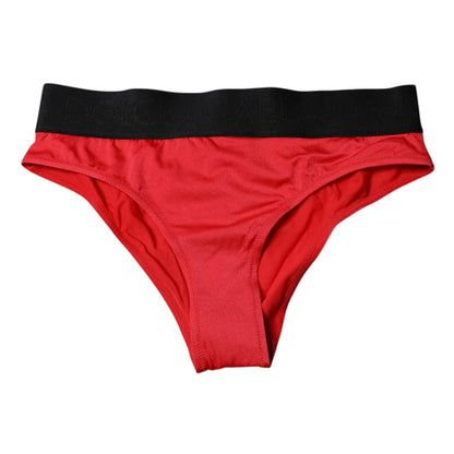 Ropa interior Dolce & Gabbana de nailon elástico rojo de talle medio