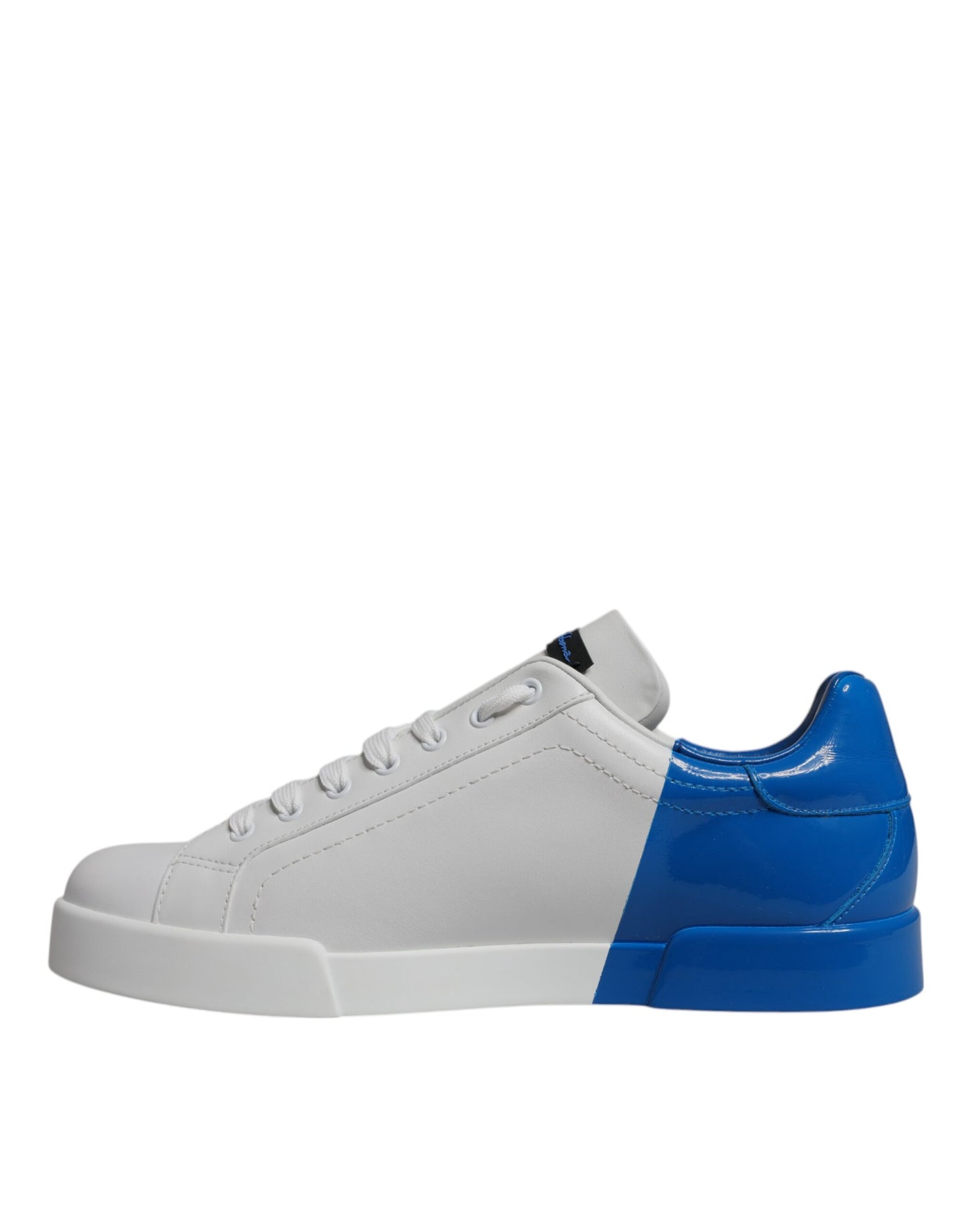 Dolce & Gabbana Zapatillas Bajas con Logotipo de Cuero Blanco Azul