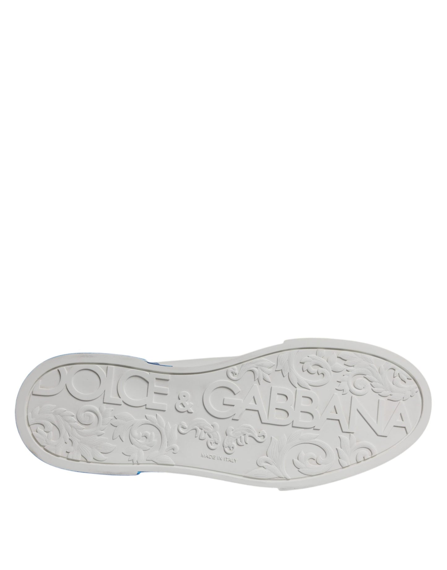 Dolce & Gabbana Zapatillas Bajas con Logotipo de Cuero Blanco Azul