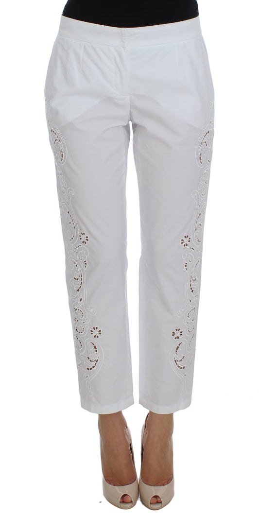 Vestido blanco con recortes florales y pantalones Sicily de Dolce & Gabbana