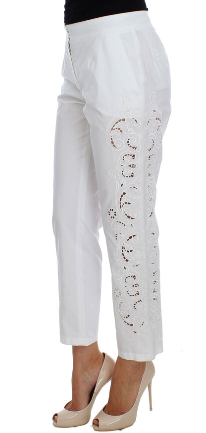 Vestido blanco con recortes florales y pantalones Sicily de Dolce & Gabbana