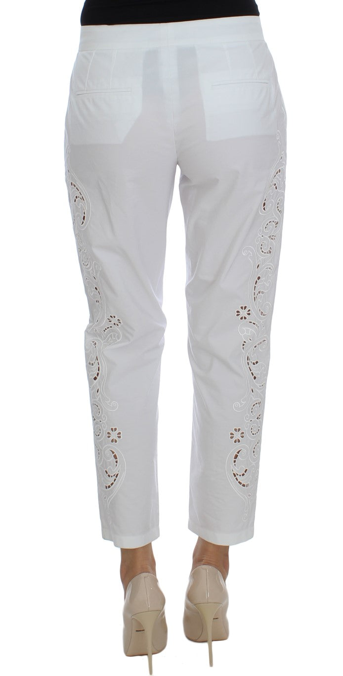 Vestido blanco con recortes florales y pantalones Sicily de Dolce & Gabbana