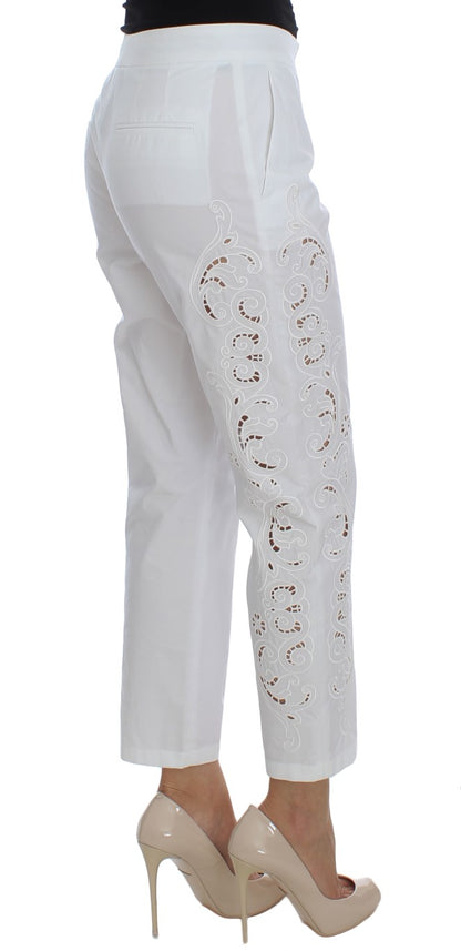 Vestido blanco con recortes florales y pantalones Sicily de Dolce & Gabbana