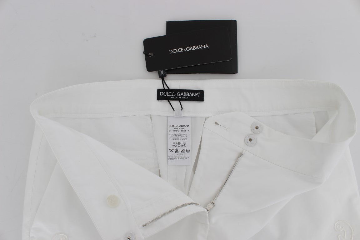 Vestido blanco con recortes florales y pantalones Sicily de Dolce & Gabbana