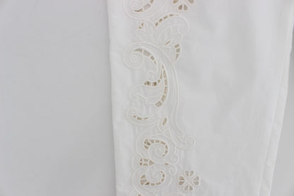 Vestido blanco con recortes florales y pantalones Sicily de Dolce & Gabbana