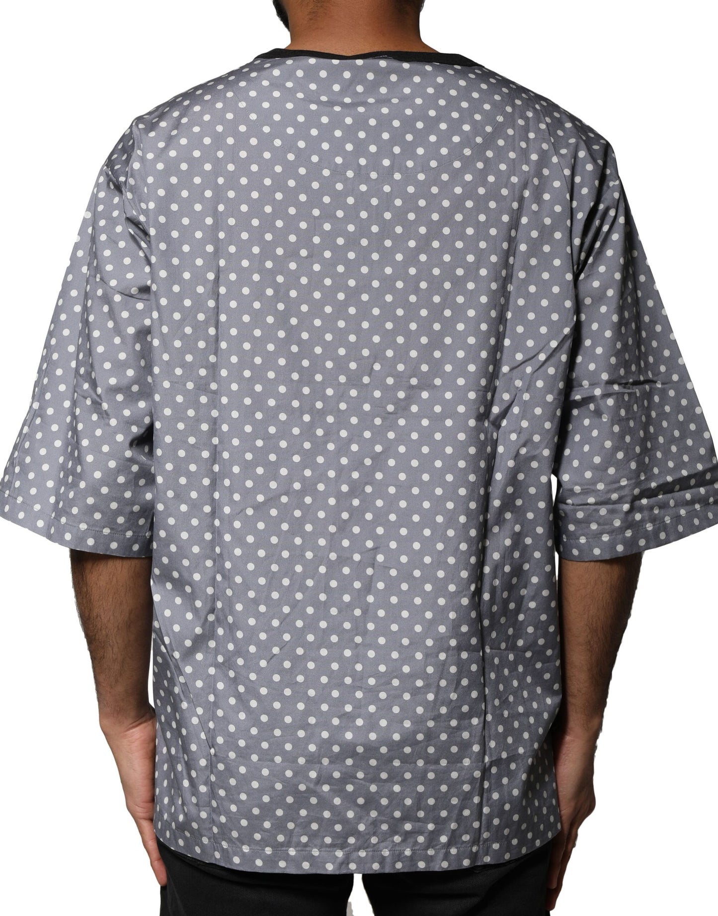 Camiseta Dolce & Gabbana de cuello redondo con estampado pin-up de lunares grises