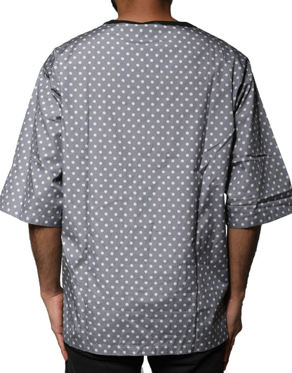 Camiseta Dolce & Gabbana de cuello redondo con estampado pin-up de lunares grises