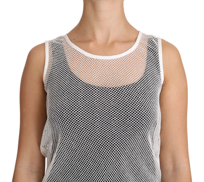 Camiseta sin mangas transparente de red blanca Dolce & Gabbana