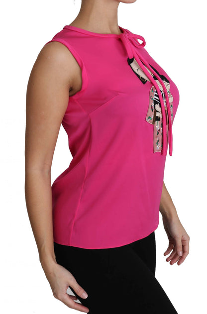 Dolce & Gabbana Camiseta de tirantes de seda rosa familiar Camisa blusa mamá