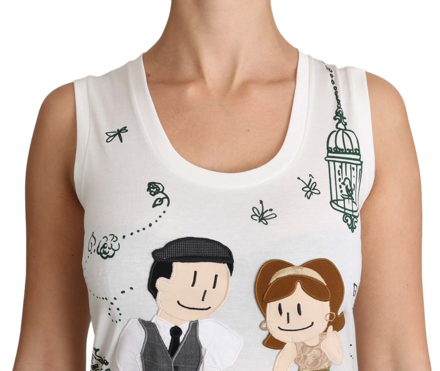 Dolce & Gabbana Camiseta sin mangas de algodón blanca #dgfamily