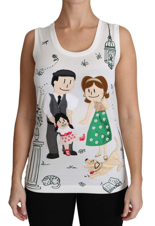 Dolce & Gabbana Camiseta sin mangas de algodón blanca #dgfamily