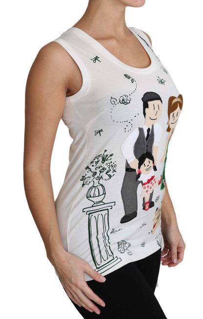 Dolce & Gabbana Camiseta sin mangas de algodón blanca #dgfamily