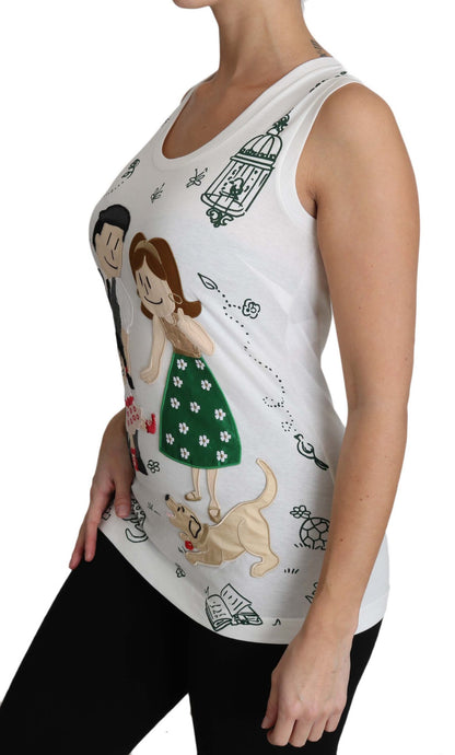 Dolce & Gabbana Camiseta sin mangas de algodón blanca #dgfamily