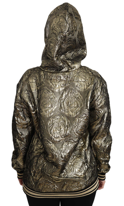 Sudadera con capucha dorada de jacquard "Im The Queen" de Dolce & Gabbana