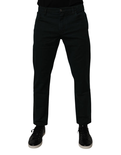 Jeans sueltos de algodón verde oscuro Dolce & Gabbana para hombre