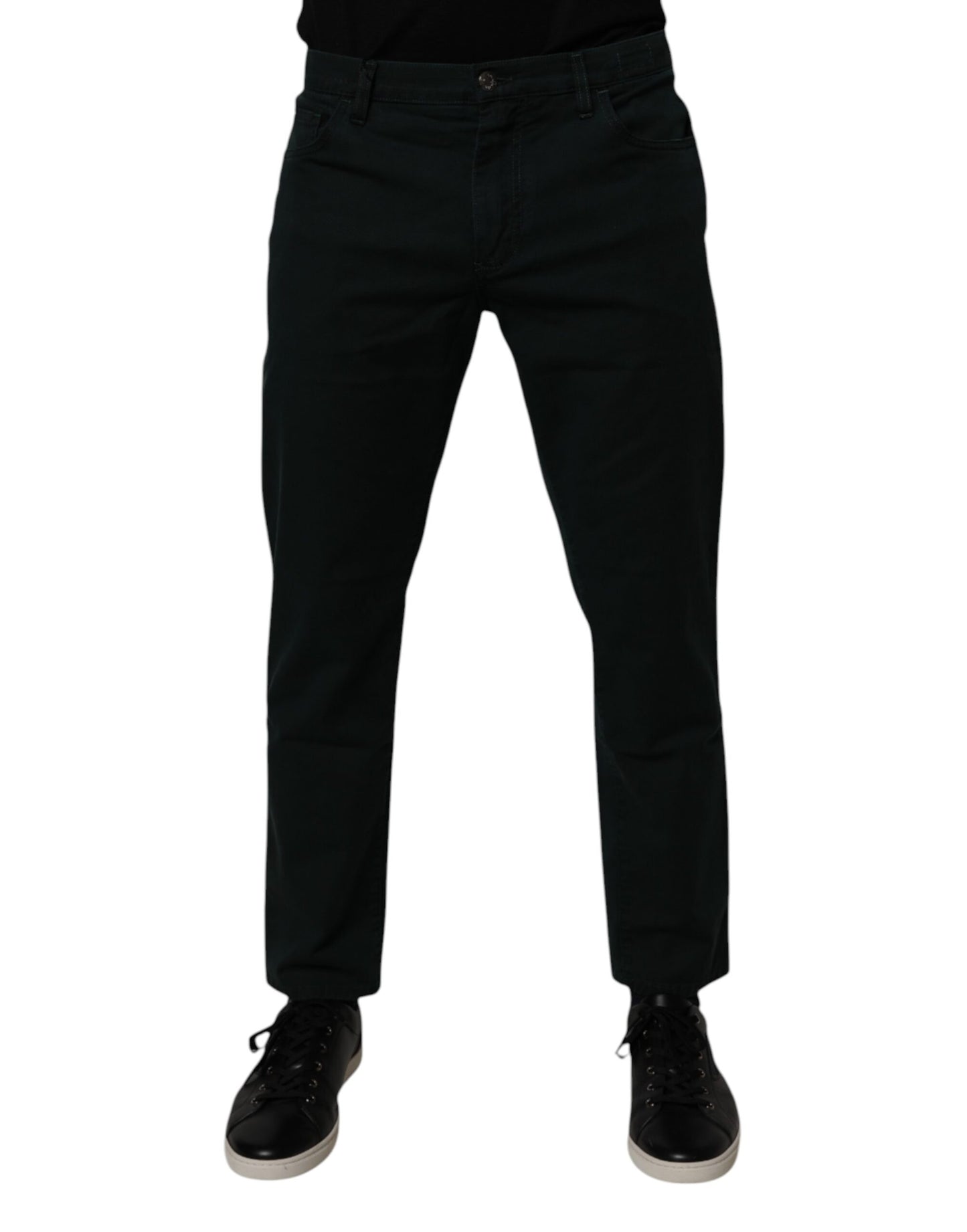 Jeans sueltos de algodón verde oscuro Dolce & Gabbana para hombre