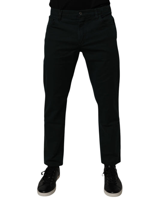 Jeans sueltos de algodón verde oscuro Dolce & Gabbana para hombre