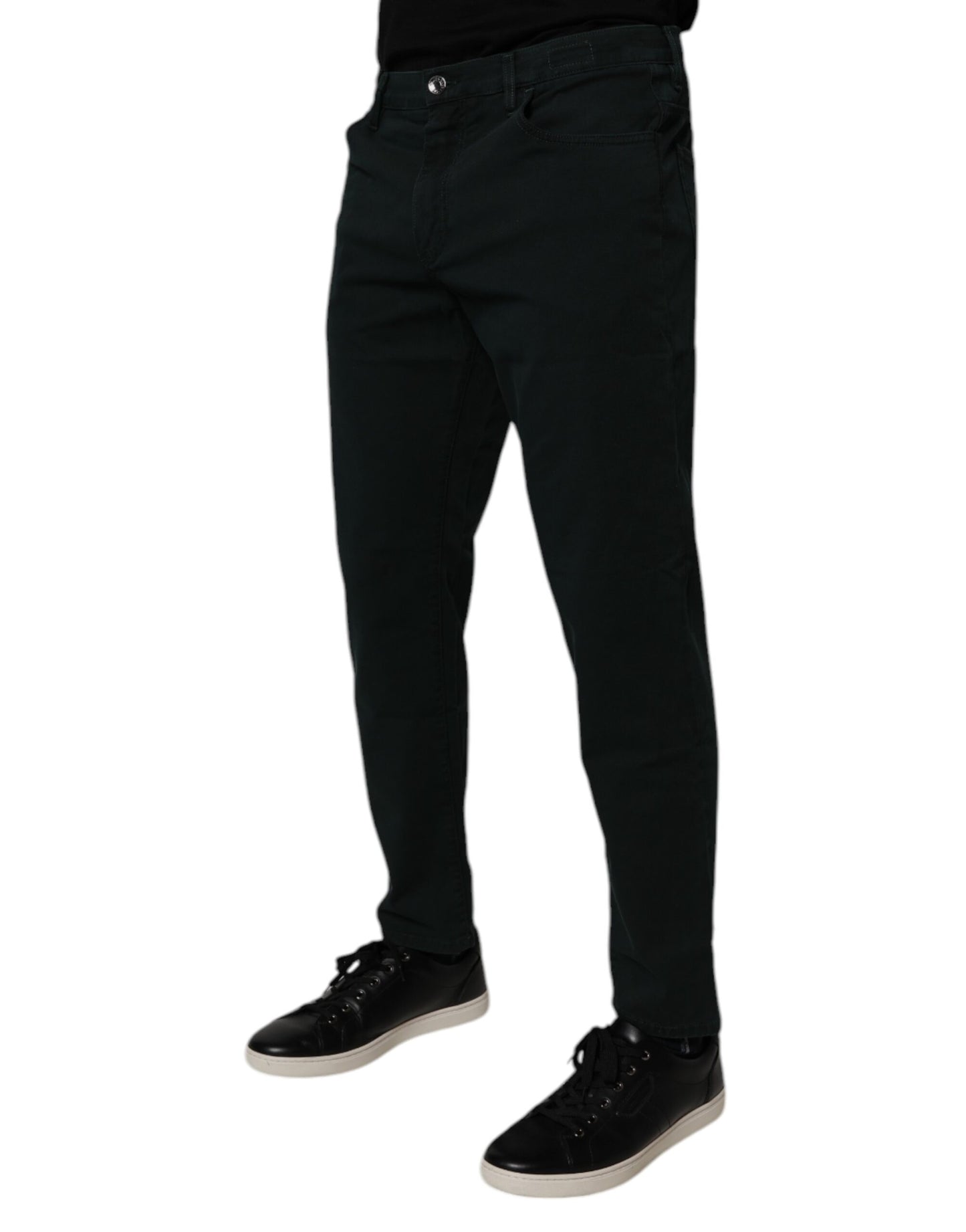 Jeans sueltos de algodón verde oscuro Dolce & Gabbana para hombre