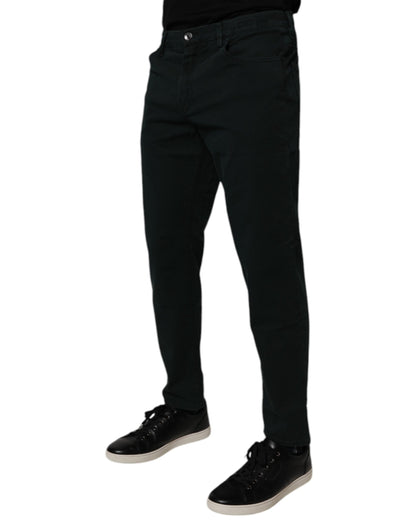Jeans sueltos de algodón verde oscuro Dolce & Gabbana para hombre